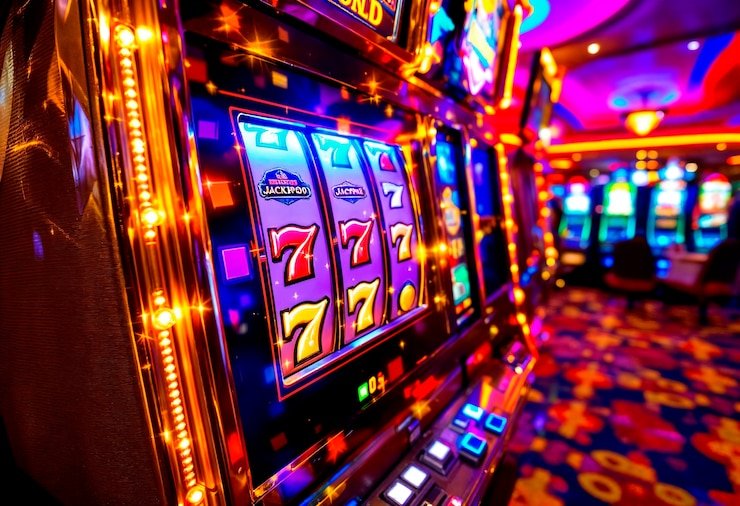 Bikini Paradise slot game interface on mobile showing five reels and stake adjustment